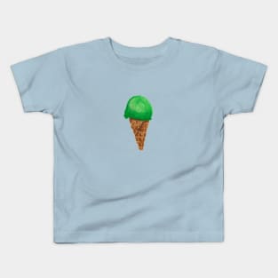 Green Ice Cream Watercolour Kids T-Shirt